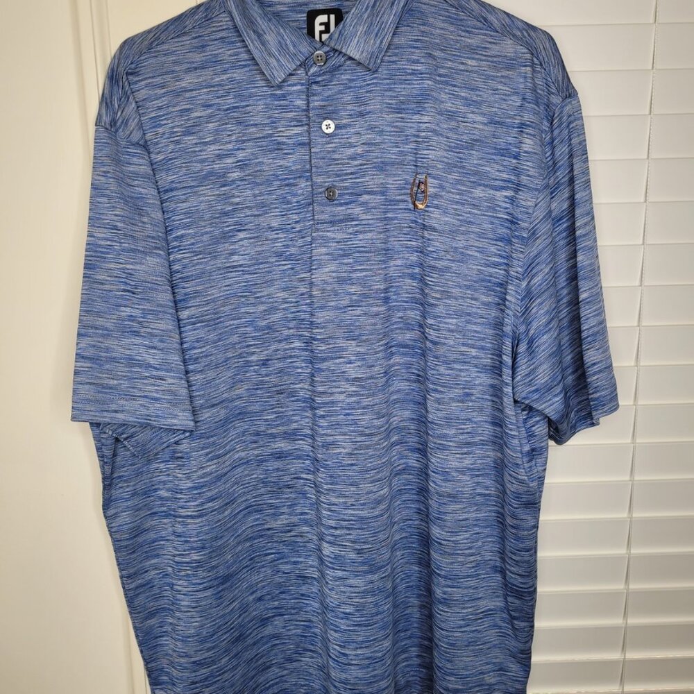 FootJoy FJ Golf Polo Mens XL Embroidered Logo Blue Stripe